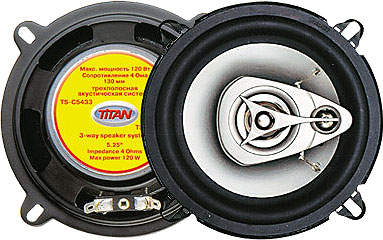 Акустическая система, 3-х полосная коаксиальная 5.25` TITAN TS-C5433
