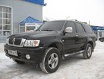 GREAT WALL SAFE SUV G5. Год выпуска: 2006. Пробег: 8000 км. Цвет: черный. Цена: 510 000руб.Куплен в салоне «Риф-Эль» 10.2006. Объем двигателя 2.3л., 105л.с., 5-ти ст. механич. коробка, подключаемый полный привод, пониженная передача, торсионная подвеска, дисковые тормоза. ГУР, салон велюр, противотуманки, электрические стеклоподъёмники, климат-контроль, кожаный руль, спойлер, датчик парковки, противотуманки, 5 литых дисков.
