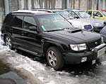 Subaru Forester. Год выпуска: 1998. Пробег: 192 000 км. Цвет: Чёрный. Цена: 325 000 руб. Объем двигателя 2.0 турбо, 170 л.с., 5-ти ст. механич. коробка, кожа, электрический люк, магнитола CD, сигнализация с автозапуском и турботаймером, кенгурин, обвесы, подогрев сидений, подогрев зеркал и т.д. Обслуживается в «Триал-Авто» с 2004 г. 