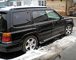 Subaru Forester. Год выпуска: 1998. Пробег: 192 000 км. Цвет: Чёрный. Цена: 325 000 руб. Объем двигателя 2.0 турбо, 170 л.с., 5-ти ст. механич. коробка, кожа, электрический люк, магнитола CD, сигнализация с автозапуском и турботаймером, кенгурин, обвесы, подогрев сидений, подогрев зеркал и т.д. Обслуживается в «Триал-Авто» с 2004 г. 