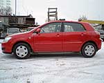 Toyota Corolla. Год выпуска: 2004 г.в. 2005 г.э. Пробег: 12 500 км. Цвет: Красный. Цена: 450 000 руб. Продано. Куплен в салоне «ТТС» 02.2005, передний привод, дв.1,4 л., 5-ти ст. механич. коробка, кондиционер, 2 электрических стеклопод., сигнализация с пейджером, центральный замок, магнитола, акустика, бортовой компьютер, ксенон, подогрев сидений, шипованная резина. 